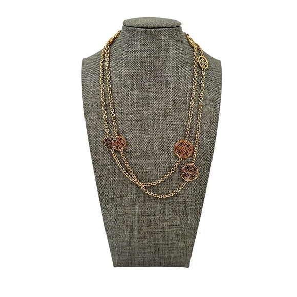 MICHAEL KORS Goldtone Open Medallion Necklace - Picture 8 of 8